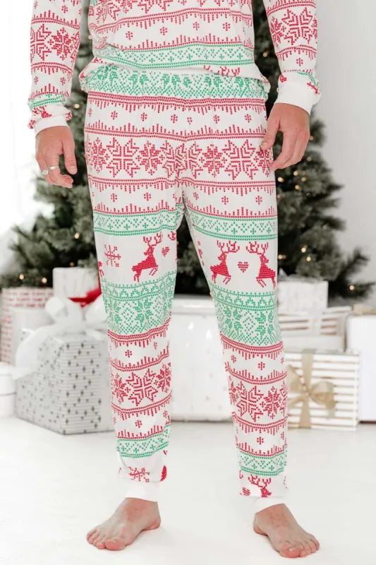 Sleigh All Day Men Red and Green Fair Isle Pajama Pant FINAL SALE sold by Pink Lily