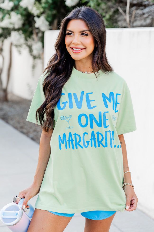 Give Me One Margarita Mint Oversized Graphic Tee sold by Pink Lily product image thumbnail 2