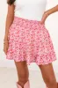 Through The Garden Ivory Pink And Red Floral Mini Skort SALE sold by Pink Lily