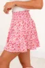 Through The Garden Ivory Pink And Red Floral Mini Skort SALE sold by Pink Lily
