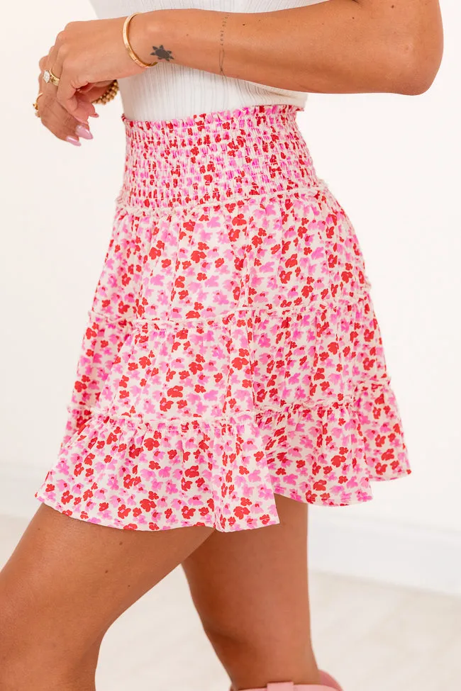 Through The Garden Ivory Pink And Red Floral Mini Skort SALE sold by Pink Lily product image thumbnail 4