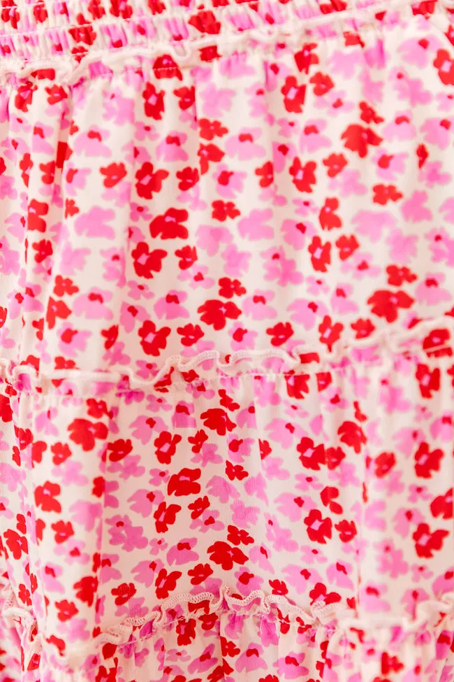 Through The Garden Ivory Pink And Red Floral Mini Skort SALE sold by Pink Lily product image thumbnail 3