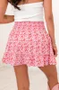 Through The Garden Ivory Pink And Red Floral Mini Skort SALE sold by Pink Lily