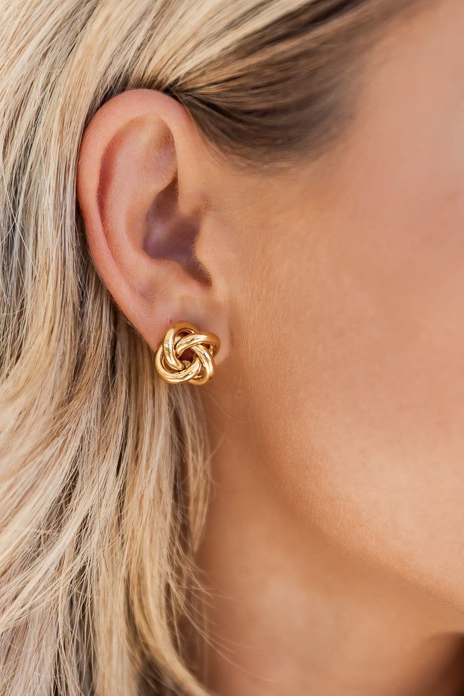 All About It Gold Knot Earrings sold by Pink Lily product image thumbnail 2