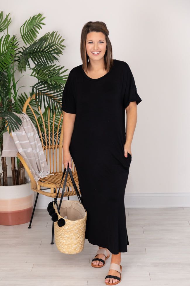 Simple Melody Midi Black T-Shirt Dress FINAL SALE sold by Pink Lily product image thumbnail 8