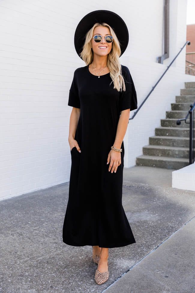 Simple Melody Midi Black T-Shirt Dress FINAL SALE sold by Pink Lily product image thumbnail 7