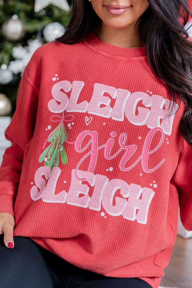 Sleigh Girl Sleigh Red Corded Graphic Sweatshirt sold by Pink Lily product image thumbnail 3
