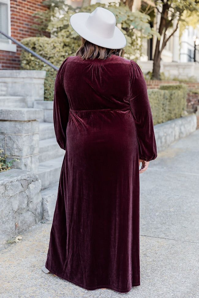 Cross Your Mind Plum Velvet Maxi Dress FINAL SALE sold by Pink Lily product image thumbnail 5