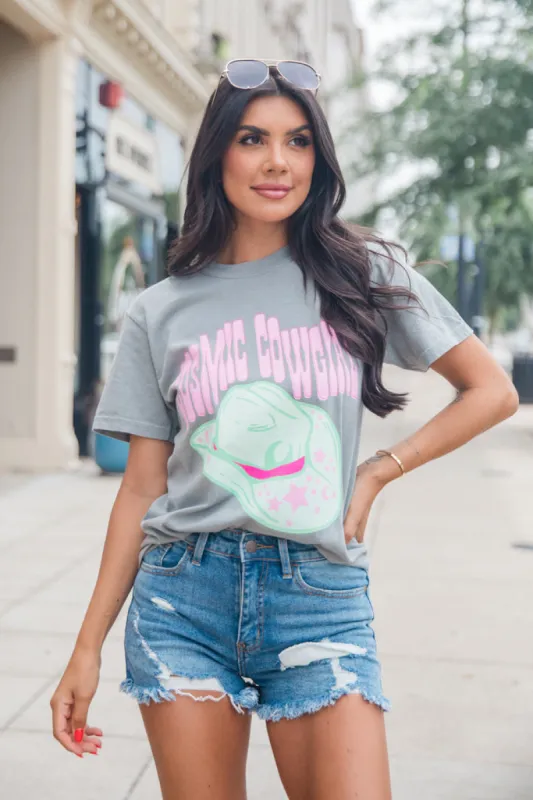Cosmic Cowgirl Grey Comfort Colors Graphic Tee sold by Pink Lily