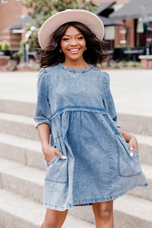 Do What's Right Indigo Mini Dress FINAL SALE sold by Pink Lily
