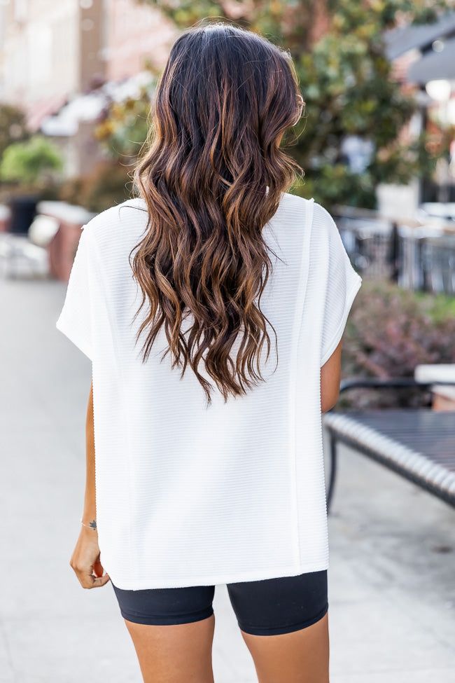 Summers Last Kiss Ribbed White Tee sold by Pink Lily product image thumbnail 5