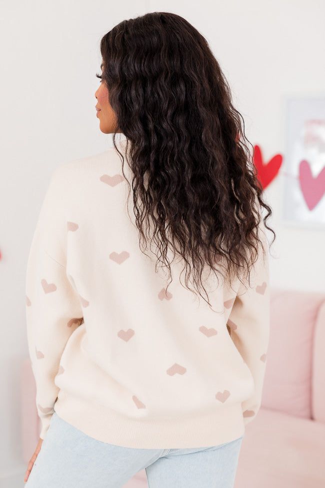My Heart Is Yours Cream and Taupe Heart Sweater FINAL SALE sold by Pink Lily product image thumbnail 4