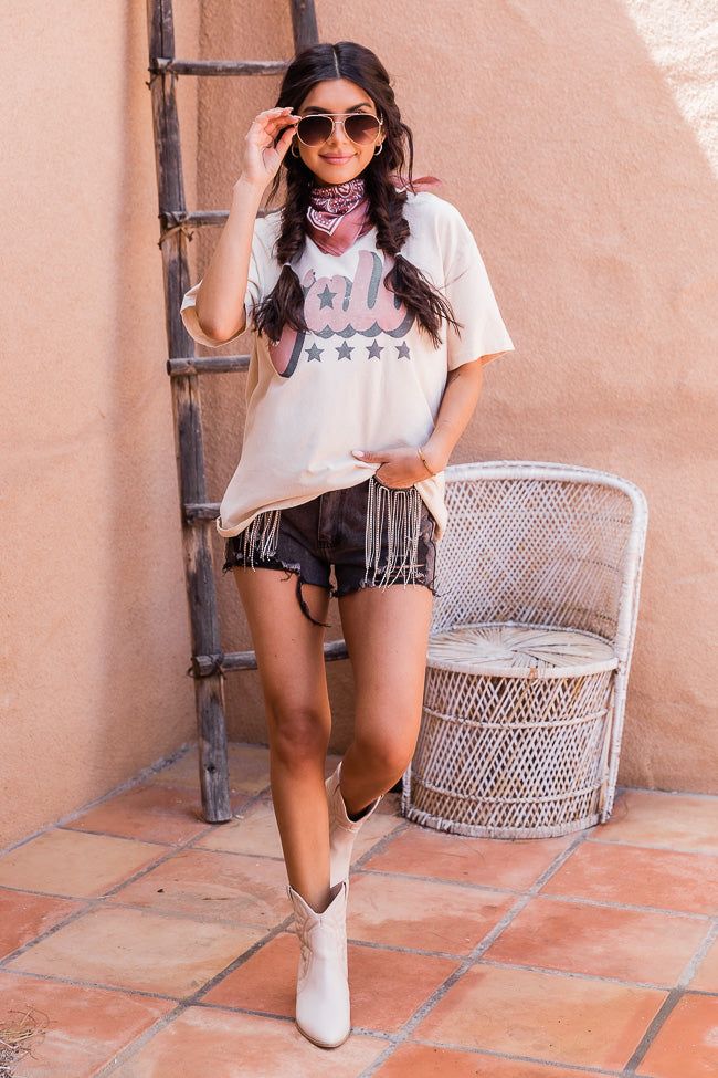 Yall Ivory Oversized Graphic Tee SALE sold by Pink Lily product image thumbnail 2