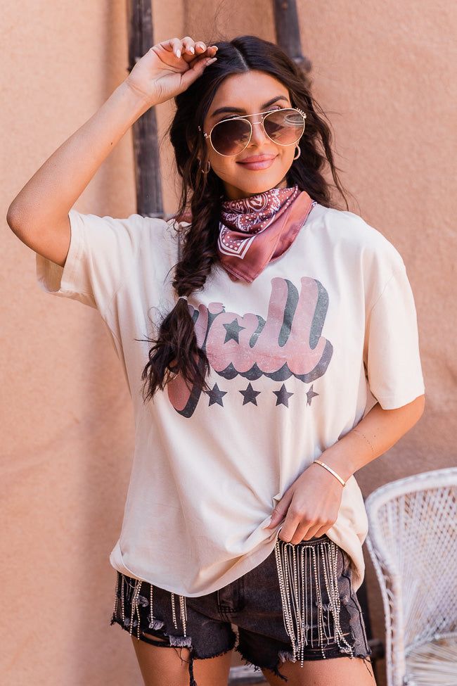 Yall Ivory Oversized Graphic Tee SALE sold by Pink Lily product image thumbnail 4