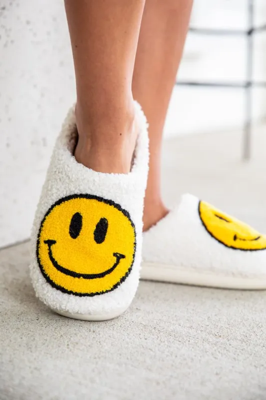 Yellow Smiley Slippers sold by Pink Lily