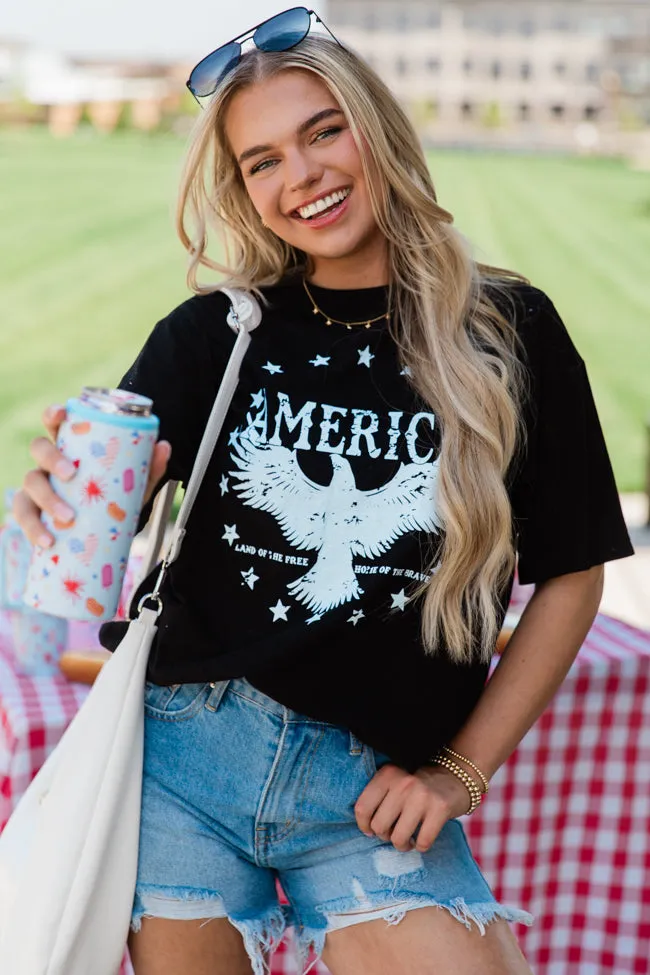 American Eagle Black Graphic Tee SALE sold by Pink Lily