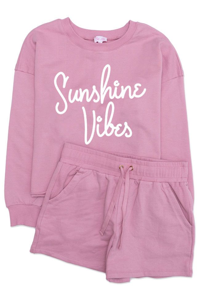 Sunshine Vibes Pink Cropped Graphic Sweatshirt sold by Pink Lily
