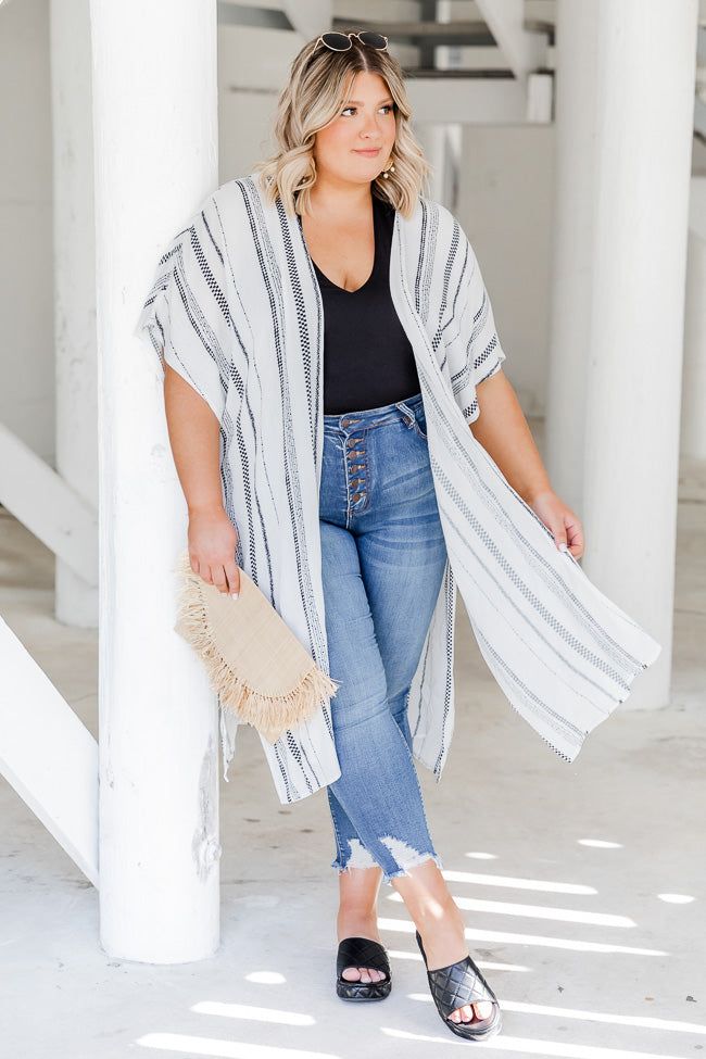 Sucker For You Ivory and Black Printed Kimono sold by Pink Lily product image thumbnail 5