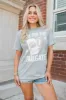 Here For The Tailgate Light Grey Graphic Tee sold by Pink Lily