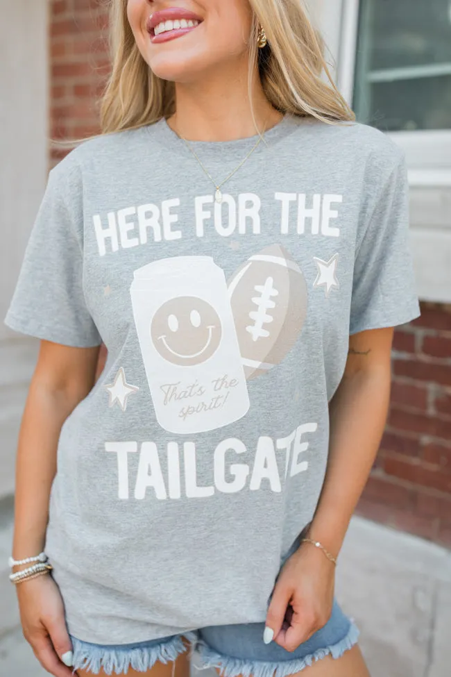 Here For The Tailgate Light Grey Graphic Tee sold by Pink Lily product image thumbnail 3