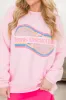 Tennis Athletic Club Light Pink Oversized Graphic Sweatshirt sold by Pink Lily