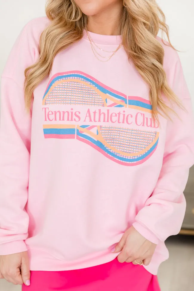 Tennis Athletic Club Light Pink Oversized Graphic Sweatshirt sold by Pink Lily product image thumbnail 4