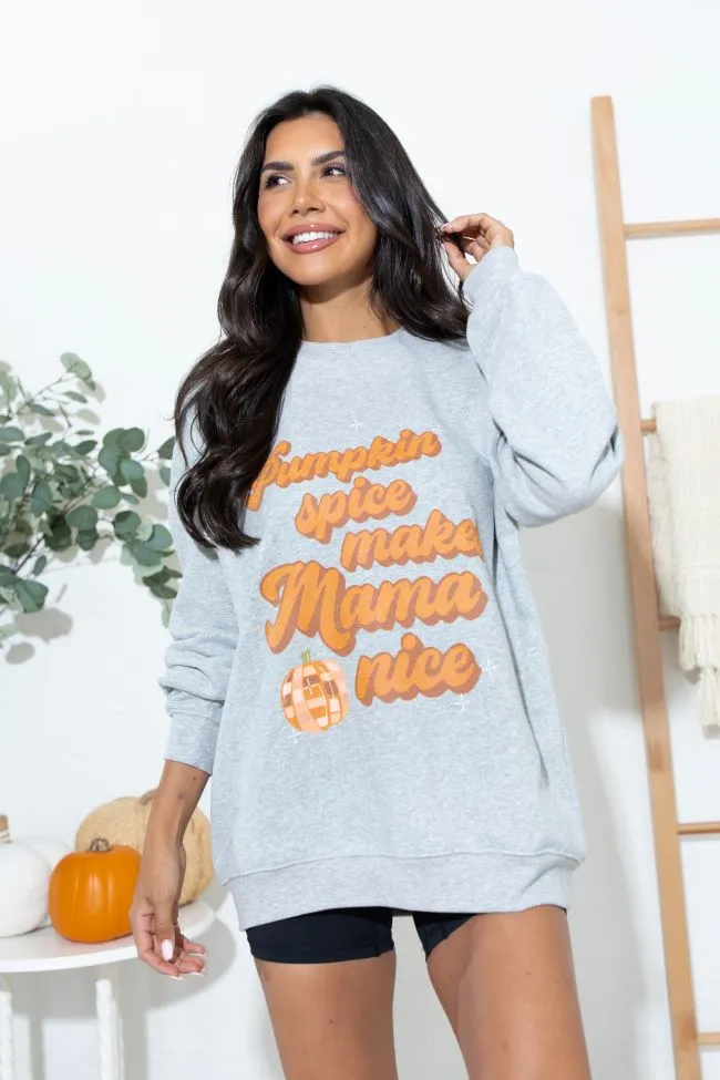 Pumpkin Spice Makes Mama Nice Light Grey Sweatshirt SALE sold by Pink Lily product image thumbnail 2