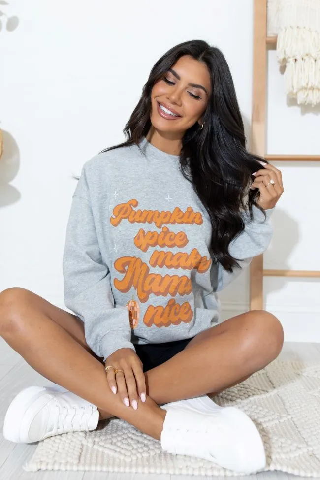 Pumpkin Spice Makes Mama Nice Light Grey Sweatshirt SALE sold by Pink Lily product image thumbnail 4
