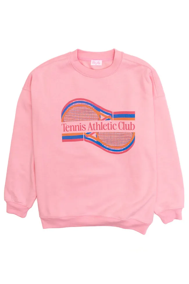 Tennis Athletic Club Light Pink Oversized Graphic Sweatshirt sold by Pink Lily product image thumbnail 2