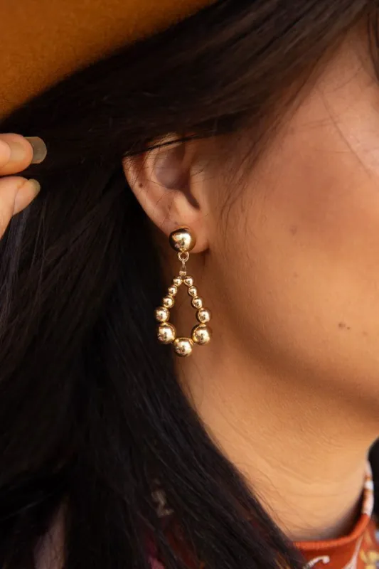 Thinking About Us Gold Beaded Earrings FINAL SALE sold by Pink Lily