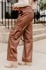 A Little While Longer  Chocolate Faux Leather Cargo Pants FINAL SALE sold by Pink Lily