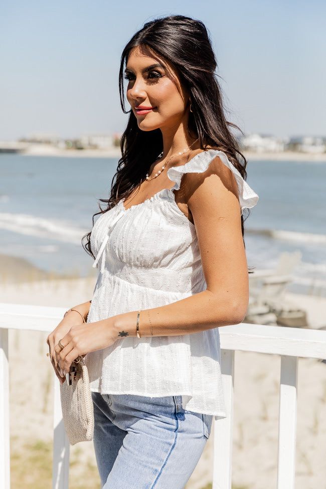 Simple Truth Ivory Eyelet Flutter Sleeve Tank FINAL SALE sold by Pink Lily product image thumbnail 5