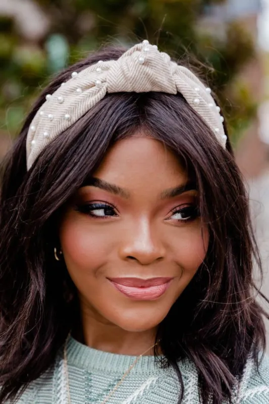 Choosing Joy Ivory Pearl Headband sold by Pink Lily