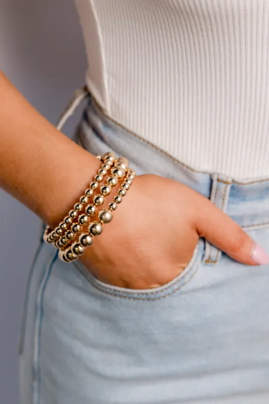 Gold Beaded Bangle sold by Pink Lily