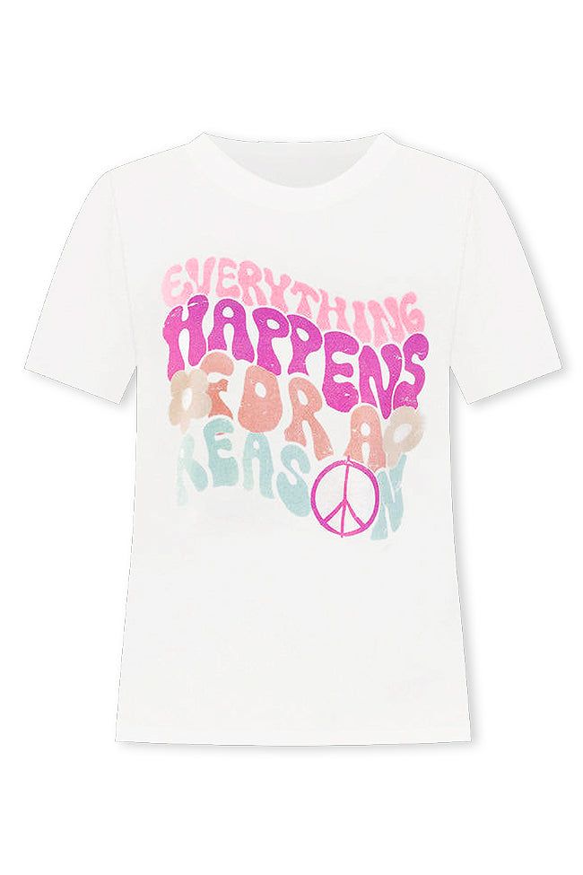 Everything Happens For A Reason Ivory Oversized Graphic Tee sold by Pink Lily product image thumbnail 4