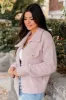 Want You To Know Mauve Fuzzy Collared Cardigan SALE sold by Pink Lily