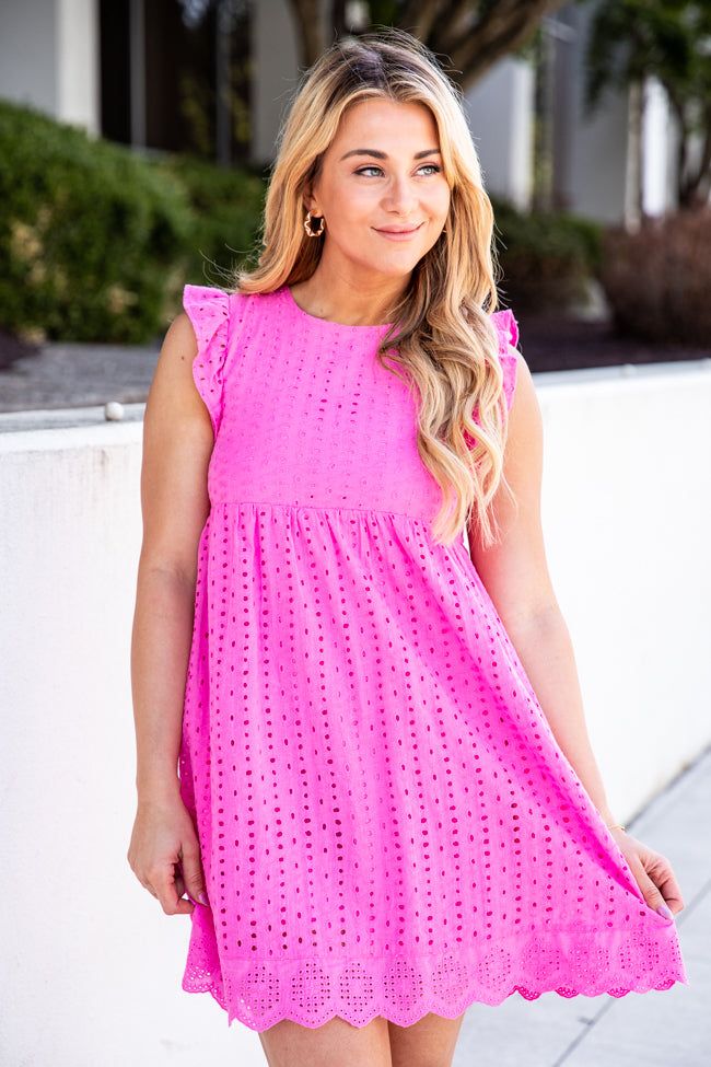 You Found My Heart Pink Round Neck Lace Romper Dress FINAL SALE sold by Pink Lily