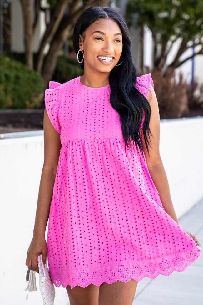 You Found My Heart Pink Round Neck Lace Romper Dress FINAL SALE sold by Pink Lily product image thumbnail 6