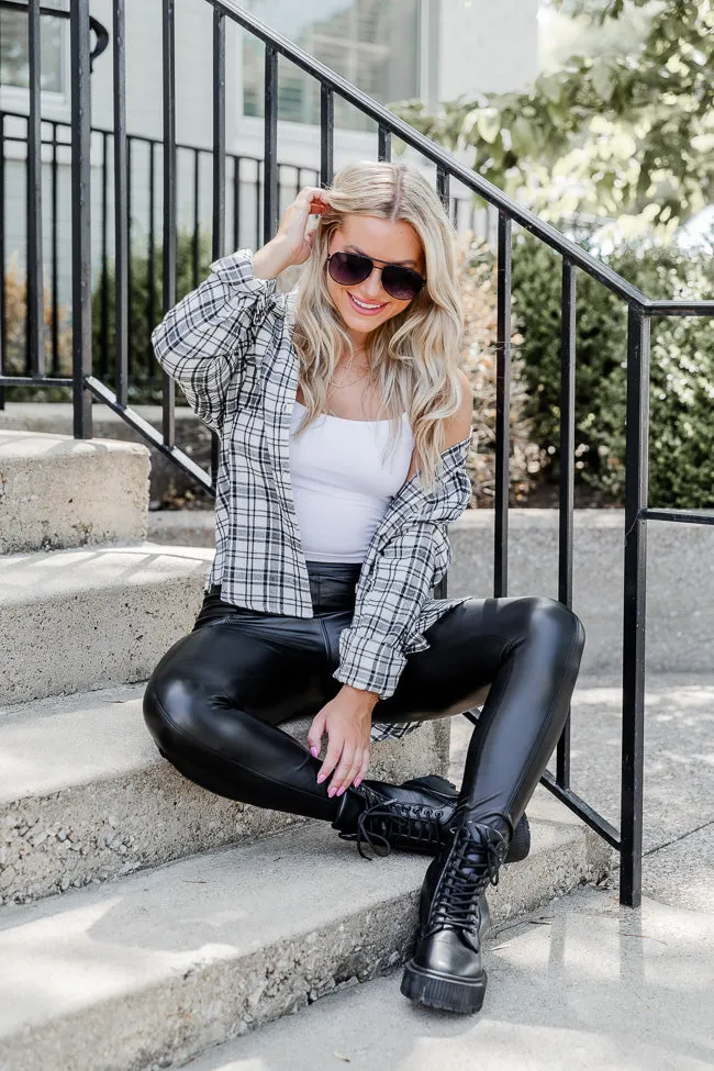 All I Ever Wanted Ivory Plaid Button Front Blouse FINAL SALE sold by Pink Lily product image thumbnail 3