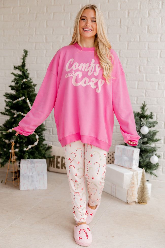 Comfy and Cozy Pink Oversized Graphic Sweatshirt SALE sold by Pink Lily product image thumbnail 2
