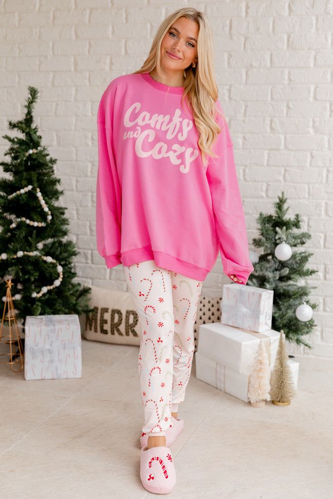 Comfy and Cozy Pink Oversized Graphic Sweatshirt SALE sold by Pink Lily product image thumbnail 5