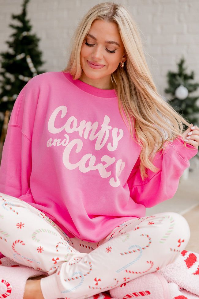 Comfy and Cozy Pink Oversized Graphic Sweatshirt SALE sold by Pink Lily product image thumbnail 4