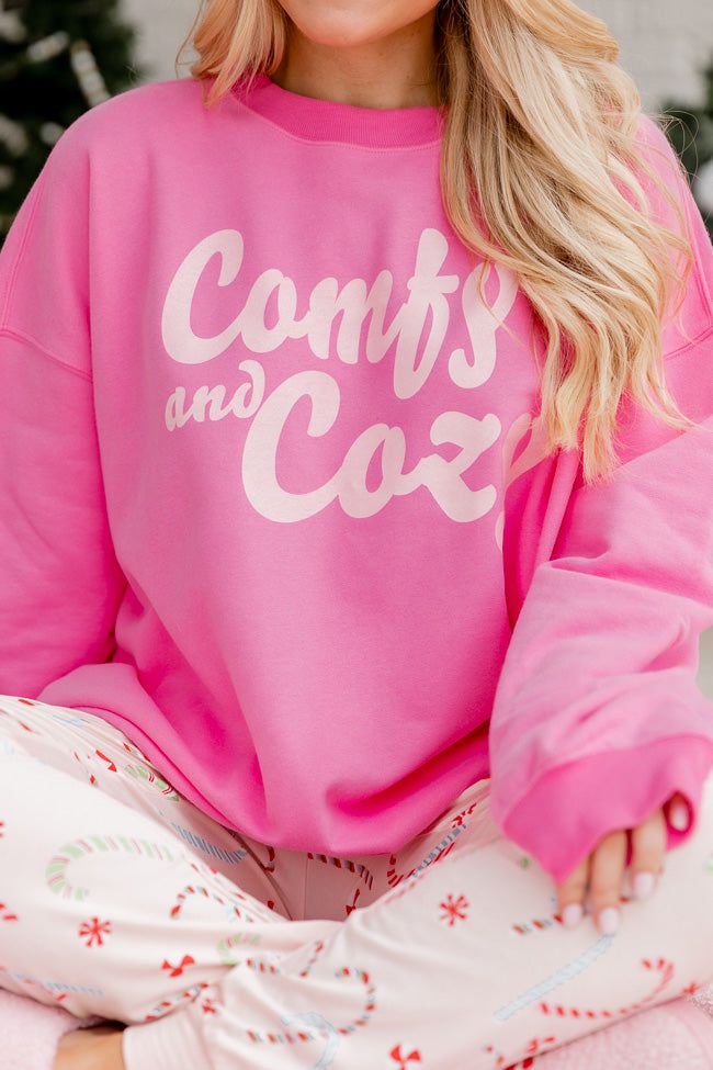 Comfy and Cozy Pink Oversized Graphic Sweatshirt SALE sold by Pink Lily product image thumbnail 3