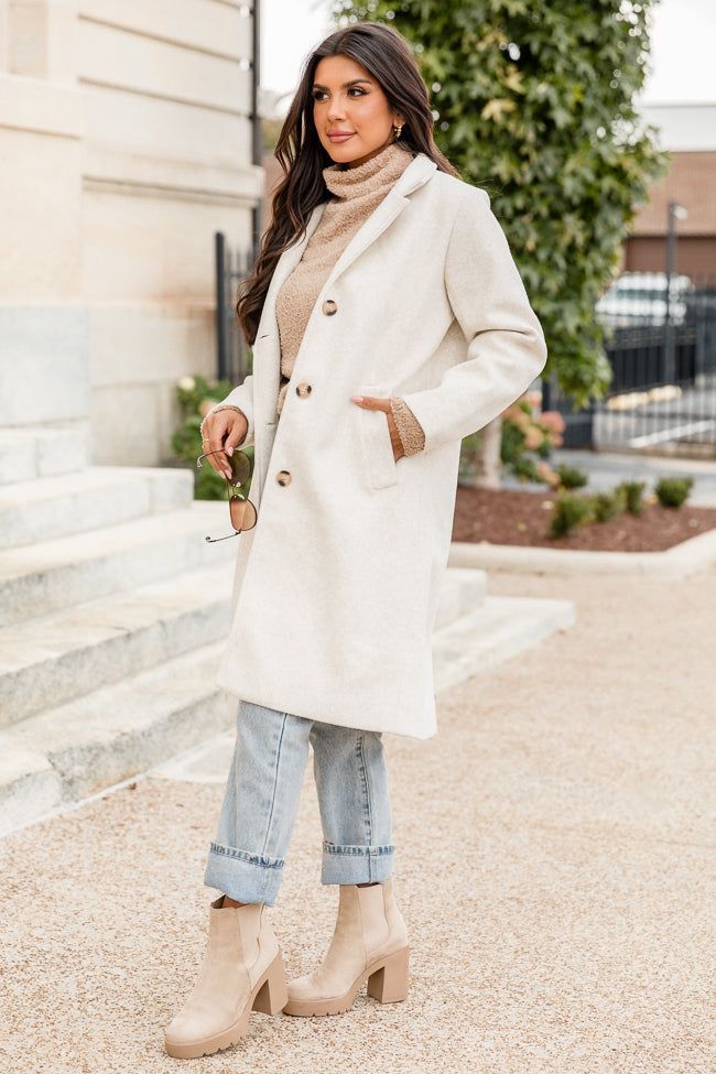 Cozy Love Oatmeal Long Coat sold by Pink Lily product image thumbnail 5
