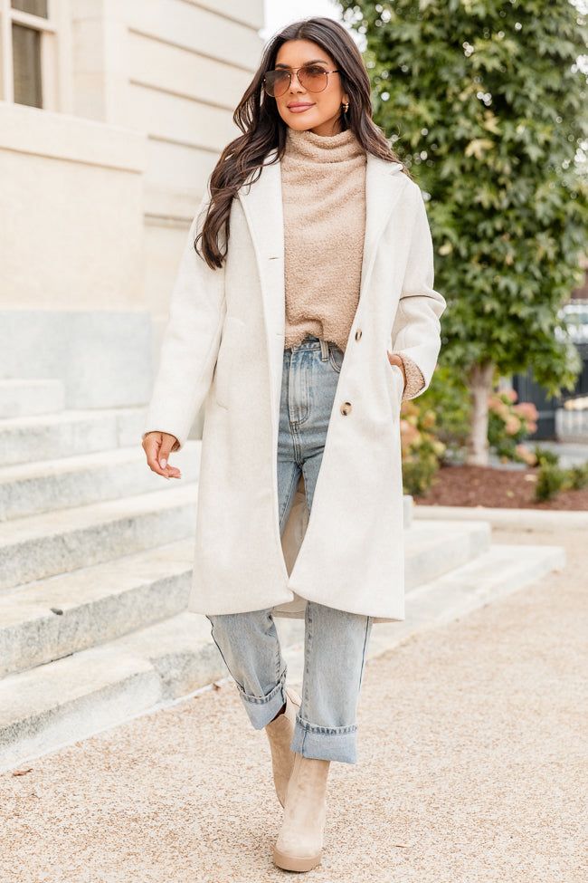 Cozy Love Oatmeal Long Coat sold by Pink Lily product image thumbnail 2