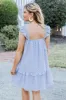 Make Today Happy Light Blue Flutter Sleeve Mini Dress FINAL SALE sold by Pink Lily