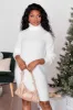 Be A Light White Fuzzy Turtleneck Sweater Mini Dress FINAL SALE sold by Pink Lily