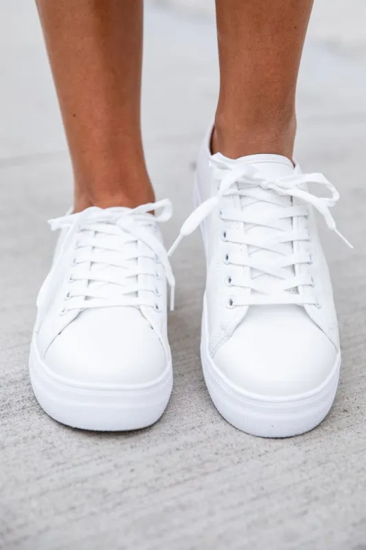Saylor White Basic Sneaker FINAL SALE sold by Pink Lily