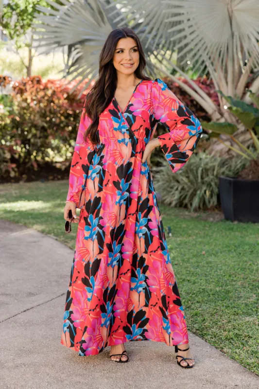 Dance The Night Away Long Sleeve Tropical Black Maxi Dress FINAL SALE sold by Pink Lily