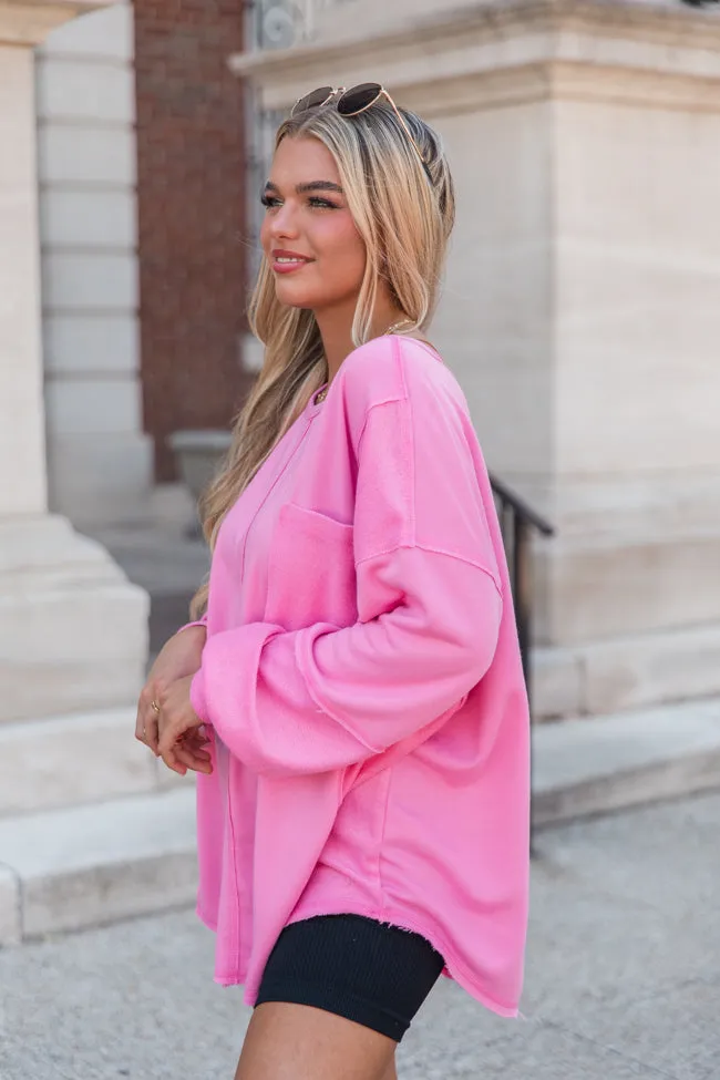 Setting Goals Pink Pocketed Long Sleeve Knit Top sold by Pink Lily product image thumbnail 4